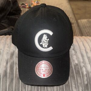Black Dad Hat with White Logo - Chicago Cubs Vintage